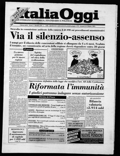 Italia oggi : quotidiano di economia finanza e politica